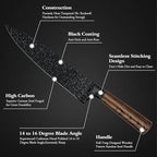 Vvwgkpk 12-Piece Kitchen Knife Set with Wooden Block,Professional Chef Knife Sets with steak knives,High Carbon German Stainless Steel Knife with Japanese Designed Wooden Pattern Stainless Handle