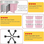 120pack 5oz Mini Cake Tins Cupcake Pan with Lids,LNYZQUS Aluminum Foil Baking Cups,Disposable Ramekins Small Brownie Muffin Pans Mini Cheesecake Containers for Home Bakery-Pink