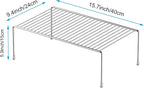 iPEGTOP Kitchen Cabinet Storage Shelf Rack, Set of 2 Large (15.7 x 9.4 Inch) Rustproof Metal Wire Shelves Spice Shelf Rack Cupboard Organizer for Pantries Countertops Utensils Organization, Chrome
