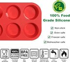 Commercial-Grade Silicone Muffin Pan (2-Pack) - 6-Cup Non-Stick Mold for Baking, Meal Prep & Crafts | Oven/Dishwasher Safe, BPA-Free, Perfect for Cupcakes, Savory Bites & Soap Making