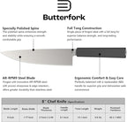 8 Inch Chef Knife, AR-RPM9 Steel & Ergonomic Handle Cooking Knife, Ultra Sharp Professional Kitchen Knife with Oak Sheath, Gift for Home Chefs