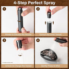 KitchenTour Ultimate Coffee Kit - Ceramic Dosing Cup + Anti-Static Sprayer + Grind Size Ruler - 3-in-1 Pro Set: Measure, Spray, Validate