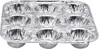 9-Cavity Mini Cupcake and Muffin Pans | Disposable Aluminium Baking Pans | Use for Baking Mini Muffin, Cupcake, Cake | For Weddings, Parties, Birthdays, Gatherings (48 Pack)