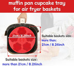 Silicone Air Fryer Muffin Pan Egg Bite Mold for Oven Baking,1 pcs With 100bags Mini Muffin Tins Cups Cake Pan Tray for Air Fryer Liners Basket Accessories Baking Muffin Cakes Pancake Quiche