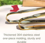 Premium Gold Cooking Tongs - 304 Stainless Steel, Comfortable Grip, Non-Slip Design, High Heat Resistant - Ideal for Home, Kitchen, Barbecue & Frying Steak (golden, 9＋12 Inch)