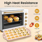 Silicone Mini Muffin Pan With Metal Reinforced Frame - 24 Cups Durable Silicone Cupcake Pan for Muffin, Cupcakes, BPA Free and Dishwasher Safe - 2 Piece Yellow