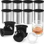 Clear Ice Cube Maker - 2.5" Ball - Stainless Steel Clear Ice Maker - Compact Design - for Whiskey, Cocktails, Bourbon - 8 PACK