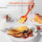 U-Taste Silicone Spatula Set: 600ºF High Heat Resistant, Seamless Food Grade Flexible Rubber Kitchen Cooking Mixing Baking Scraper for Nonstick Cookware Set of 3 (Orange)