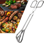 11-Inch Heavy Duty Stainless Steel Kitchen Tongs - Comfortable Ergonomic Grip, Scissor Design, Heat Resistant for BBQ and Cooking, Set of 2