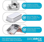 BIRDROCK HOME Stainless Steel Steam Table Pan - Hotel, Restaurant & Catering Supplies - 24 Gauge Steel, 2 qt Capacity - Meal Prep, Cooking, & Food Storage Container - 2.5" Depth, 1/4-Size (6 Pack)