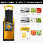 SupMaKin Upgrade Safe Mandoline Slicer, Multi Vegetable Chopper, Potato Slicer, Vegetables Slicer Onion Chopper Fry Cutter, Kitchen Chopping Artifact (Yellow)