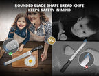 Re-Sharpenable Bread Knife for Homemade Bread, 10.6 Inch Multifunction Serrated Knife, Razor Sharp Slicer, Forged High Carbon German Steel, Full Tang Ergonomic Handle Design for Sourdough Turkey Fruit