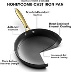 imarku Non Stick Frying Pans, Cast Iron Skillets 2Pcs - 8 inch & 12 Inch Nonstick Frying Pan, Long Lasting Frying Pan Set, Professional Frying Pans Nonstick Oven Safe Pan, beat Gifts for Women Men
