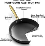imarku Cast Iron Skillets, Non Stick Frying Pans 2Pcs - 10 inch & 12 Inch Frying Pan Set, Long Lasting Frying Pans Nonstick, Professional Nonstick Frying Pan Easy Clean, Christmas Gifts for Women Men