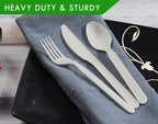 GreenWorks 200 Count Heavy-duty Compostable spoons, BPI Certified Large Disposable Flatware Utensils Spoon