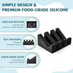 Self Draining Soap Dish,Silicone Suction Cup Soap Holder, Bathroom Soap Dish for Bar Soap,Can Extend Soap Life,Bathroom, Bath Tub, Kitchen Sink (2, Black)
