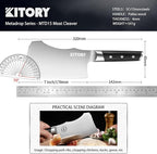 Meat Cleaver with Large Handle - 7 inch Kitchen Bone Chopper,German High Carbon Stainless Steel Chopping Knife with Ergonomic Wodden Handle - for Home Kitchen and Restaurant with Gifts Box