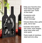 Let's Make Memories Personalized Photo 5-Piece Wine Tool Set - Wine Bottle Opener - Gold