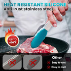 600℉ Heat Resistant Kitchen Tongs for Cooking with Silicone Tips,Maywe Tanso 17-Inch Stainless Steel Locking Cooking Tongs Food Tongs for BBQ,Salad and Serving Food,Heavy Duty,Non-Stick,Turquoise