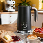 Milk Frother, Electric Milk Frother and Steamer 400W, Automatic Warm and Cold Foam Maker and Milk Warmer 4 in 1 with 2 Whisk for Latte, Cappuccino, Macchiato, Hot Chocolate Coffee