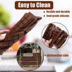 Chocolate Bar Mold,2pcs Silicone Deep Chocolate Bar Molds with 100pcs Bags,Non-Stick Thick Chocolate Bar Molds for Dubai Chocolate Bar,Candy,Chocolate Snacks