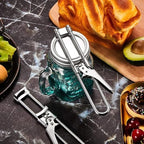 Adjustable Multifunctional Stainless Steel Can Opener, 2026 New Stainless Steel Can Opener Bottle Jar Lid Gripper Household Kitchen Tool, Manual Jar Bottle Opener Kitchen Accessories (2 Pcs)