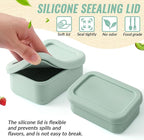 6 Packs 1 Cup Silicone Soup Freezer Molds with Lid Silicone Soup Freezer Trays Rectangle Reusable Food Preserving Tray Freezing Sauces Stews(Sage Green)