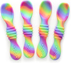 PrimaStella Silicone Chew Spoon Set for Babies and Toddlers - Safety Tested - BPA Free - Microwave, Dishwasher and Freezer Safe