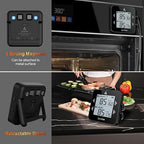 Dual Probe Digital Meat Thermometer - Waterproof, Rechargeable, Bright LCD, Magnetic, Suitable for BBQ, Grill, Smoker, and Oven