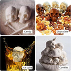 2 PCS Skull Silicone Molds,Halloween Molds Silicone for Chocolate,Halloween Chocolate Candy Gummy Mold Skull Shapes Mold for Halloween Party Decorations