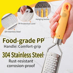 Elephant-Shaped Handle Cheese Grater & Lemon Zester, Stainless Steel Cheese Shredder with Fine/Coarse Sharp Blades, Protective Cover, Kitchen Gadgets for Parmesan, Ginger, Garlic, Chocolate & Veggies