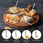 BOSKA Stainless Steel Cheese 4 Knife Set - Mini Copenhagen Knives For All Types of Cheese - Silver Non-Stick - Dishwasher Safe - For Kitchen Cooking