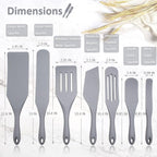 Tongjude Silicone Spurtle Set, Silicone Spatula Set, Heat Resistant Cooking Utensil for Nonstick Cookware, Serving，Baking, Whisking, Smashing, Scooping, Spreading, 8 Piece