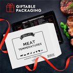 Levain & Co Meat Temperature Magnet - Beef, Poultry, Fish & Pork Cooking Chart - Horizontal - Meat Temp Magnet Kitchen Tools Cooking Gadgets - Fridge Accessories