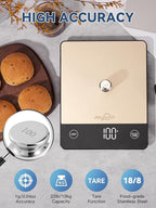 JOYHILL 22lb Food Scale, Digital Kitchen Scale Food Ounces and Grams Premium Stainless Steel Food Weight Scale with LED Display, Batteries Included