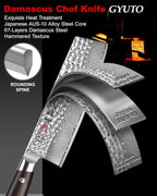 Japanese Chef Knife Kitchen Knife with 67 Layers Damascus Steel AUS-10 Core, Professional Damascus Knife with Full-Tang Ebony Wood Handle and Premium Gift Box(7 Inch Nakiri Knife)