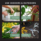 Modern Sprout Pruning Shears - Herb Snipping Scissors- Lightweight Gardening Tools W/Easy Lock - Flower Cutter Garden Shears - Carbon Steel Blade + Plastic-Free Reusable Holster (Multicolor, 4 Pcs)