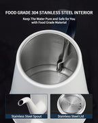 DmofwHi Gooseneck Electric Kettle(1.0L),1000W Electric Tea Kettle of 304 Stainless Steel,Auto Shut off,Coffee Kettle for Pour Over and Tea -White