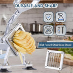 Commercial French Fry Cutter Stainless Steel Potato Cutter with 1/2,1/3,3/8 Inch Blade and 8-wedge balde, Heavy Duty Potato Slicer Manual Potato Chopper Set for Sweet Potato, Carrot, Cucumbers