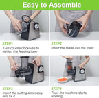 Electric Cheese Grater, 5 in 1 Salad Maker with Stainless Steel Blades, 350W Electric Slicer Shredder/Slicer, Electric Salad Machine for Cheeses, Fruits, Vegetables