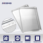 6 Pack Half Size 18" x 13" Aluminum Baking Sheet Pan Perforated, Commercial Bakery Equipment Cookie Sheets, NSF Approved Baking Tray