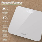 RENPHO Digital Bathroom Scales Weighing Scale with High Precision Sensors Body Weight Scale (Stone/lb/kg) - White, Core 1S