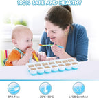 Silicone Ice Cube Tray, Jrisbo 4 Pack Easy-Release & Flexible 14-Ice Cube Trays with Spill-Resistant Removable Lid, Stackable Ice Trays with Covers for Freezer, Cocktail (Blue)