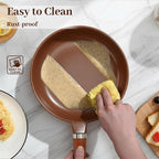 Pure Ceramic Frying Pan, Nonstick 10 Inch Ceramic Skillet (Crafted From Natural Clay Minerals Through Firing), PFAS-Free, Non Toxic/No Coatings Cooking Pan, Induction Pan (Brown)