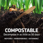 Disposable Wooden Cutlery Set - 100% Home Compostable - 100 Knives 6.5", Bamboo Utensils Alternative, Eco-Friendly, Organic, Sustainable and Carbon Neutral Certified