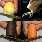 Lemon Zester & Grater 2-in-1 with Cover - Heavy Duty Stainless Steel Kitchen Tool for Cheese, Ginger, Garlic, Chocolate, Fruits, Vegetables - Dishwasher Safe Black