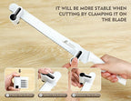 Resharpenable Bread Knife for Homemade Bread, 11.6-Inch Multifunction Serrated Knife with 5 Thickness Adjustable Slicing Guide, Stainless Steel Bread Cutter, Razor Sharp for Sourdough, White