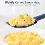 U-Taste Extra-Long 600ºF Heat Resistant Spatula Spoon: 14" Silicone Spoonula Cooking Utensils for Kitchen Use, Non-Stick Scoop Scraper with Soft Edge & Firm Core for Mixing, Serving (Midnight Blue)