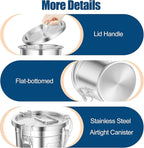 304 Stainless Steel Airtight Canister, 3.17Gal/405oz/12L Airtight Food Storage Container with Lid Lock Clips, Flour Container Metal Bucket Food Storage Container for Rice, Flour, Grain, Coffee Bean