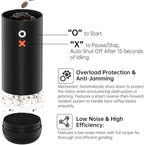 Nuttii Burr Coffee Grinder – Electric, Portable, Small, Quiet Adjustable Mini Conical Burr Coffee Bean Mill, 20 Grind Settings for Espresso, Pour-Over, French Press Moka,for Home Use (Navy Blue)